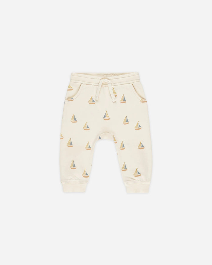 Pantalon jogging crème et voiliers Rylee + cru Mlle et Coco