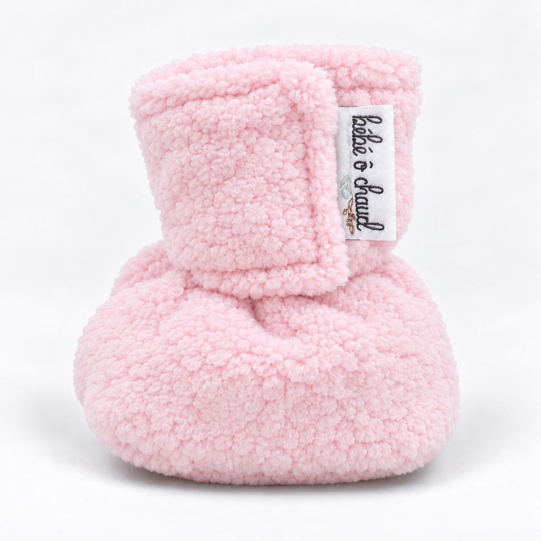 Pantoufles sherpa rose Bébé ô Chaud Mlle et Coco