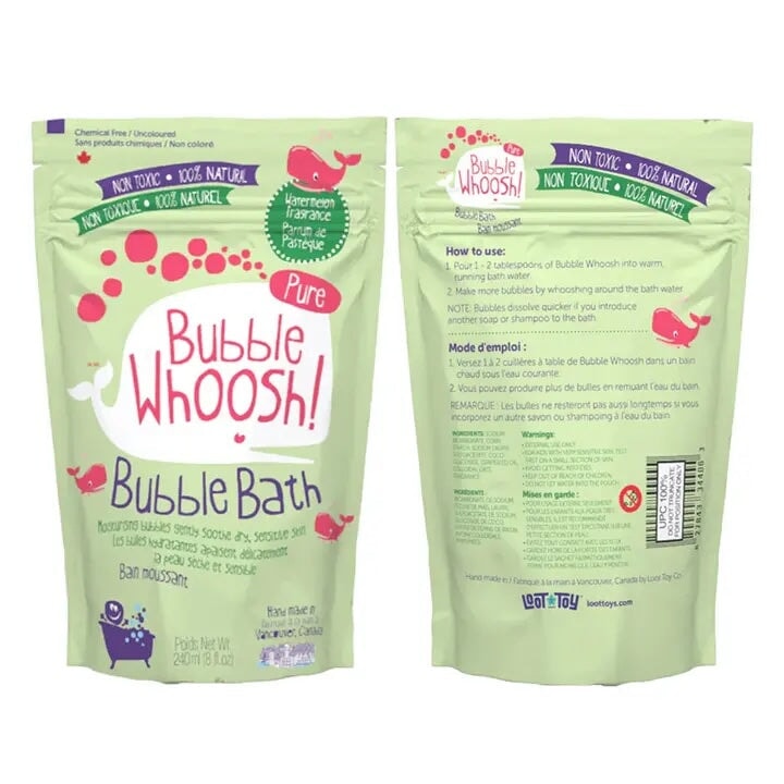Bain moussant pastèque sans colorants non toxique Bubble Woosh Loot Toy Mlle et Coco