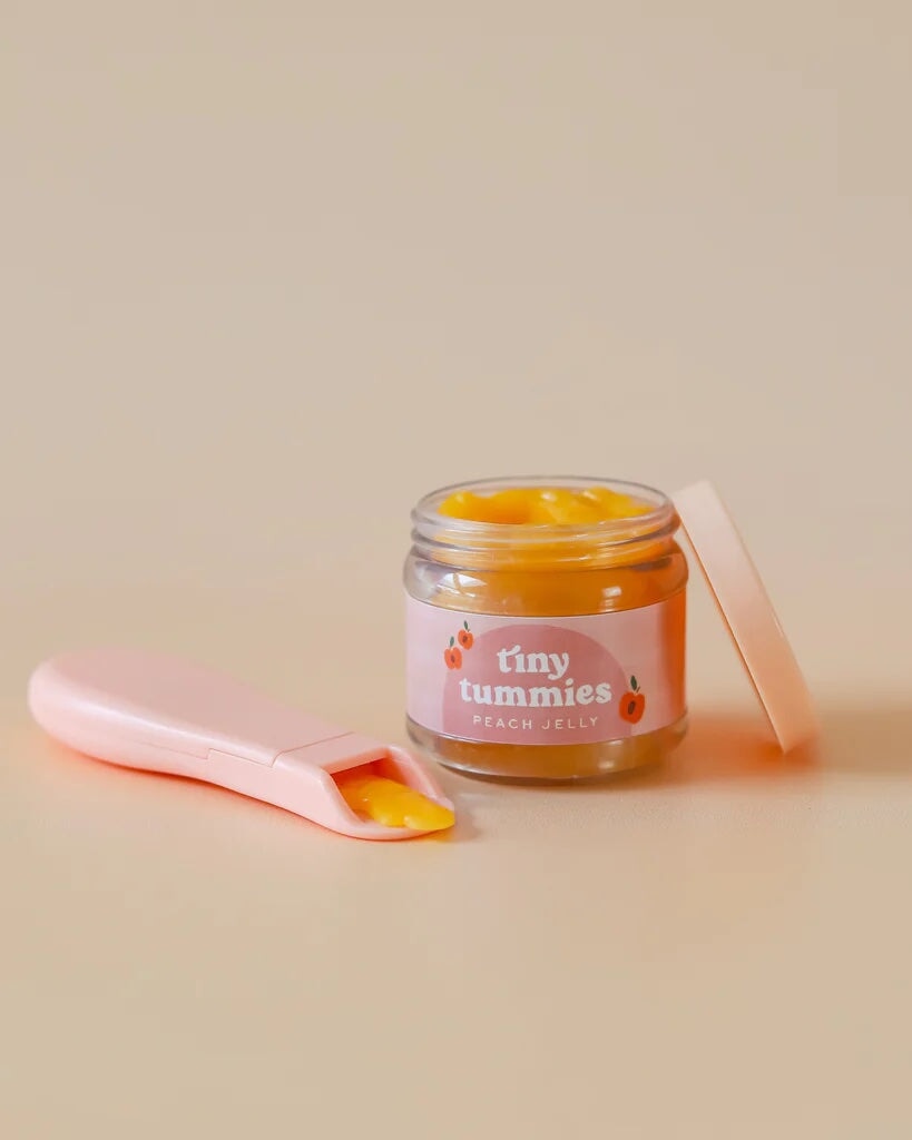 tiny harlow tummies purée pêches jouet accessoires poupée activité enfant