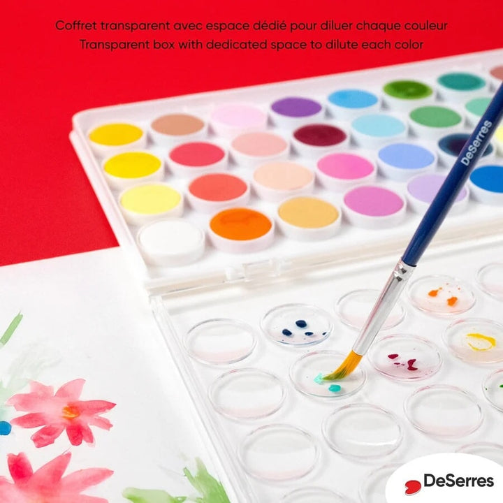 Ensemble peinture aquarelle 36 couleurs DeSerres Mlle et Coco