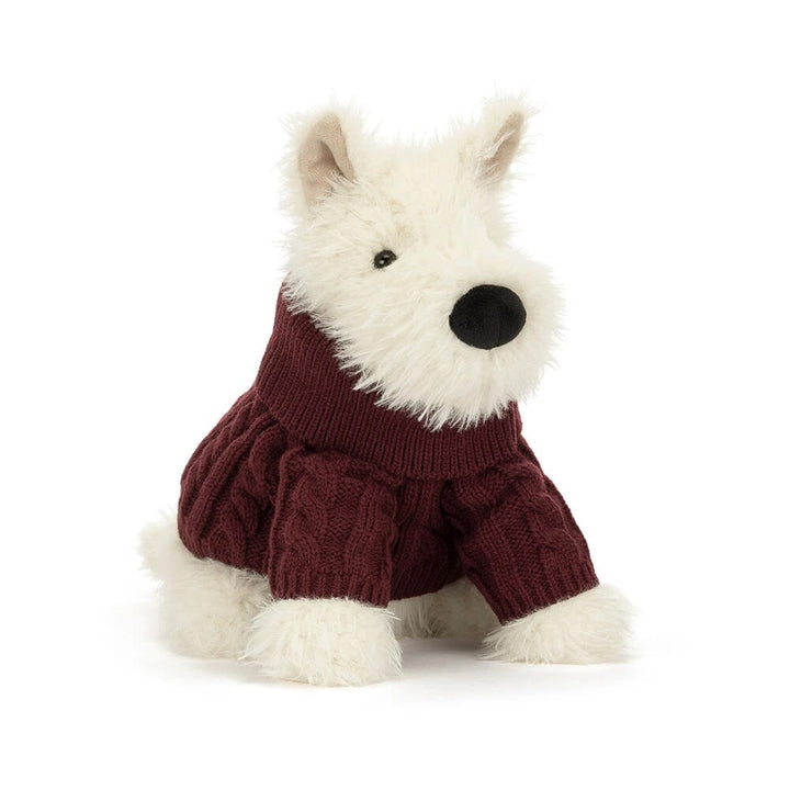 Peluche Chien Scottie Munro avec pull Noël 10" Jellycat Mlle et Coco