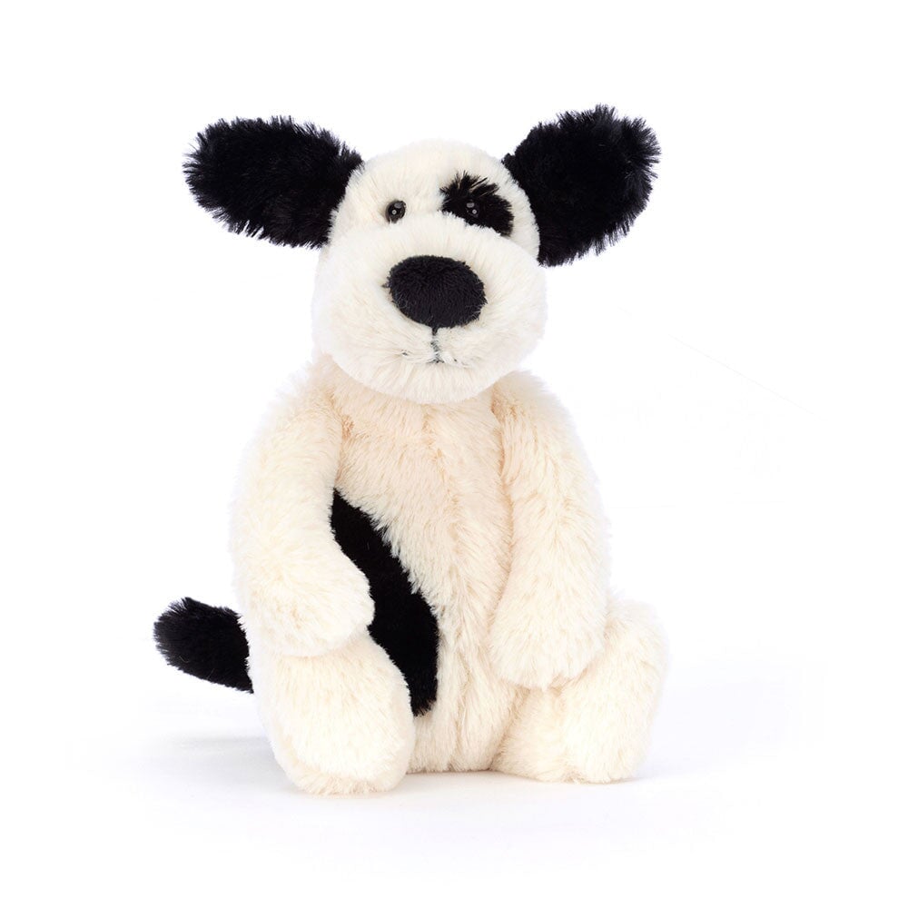 Peluche chiot timide Rufferty noir et crème Jellycat Mlle et Coco