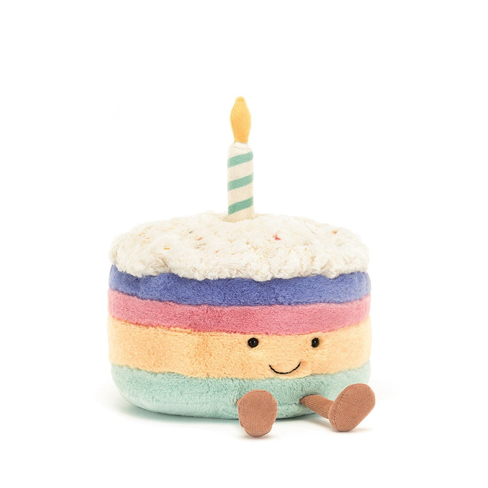 Peluche gâteau d'anniversaire arc-en-ciel Jellycat Mlle et Coco