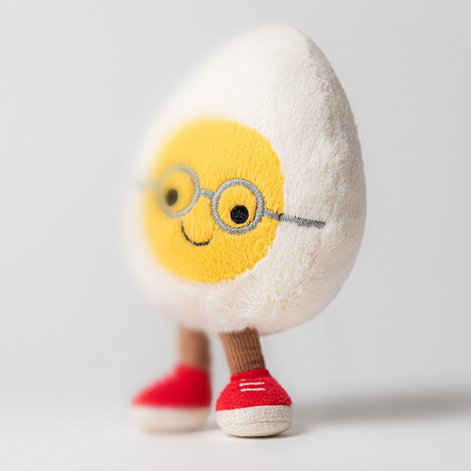 Peluche oeuf à la coque geek 5" Jellycat Mlle et Coco