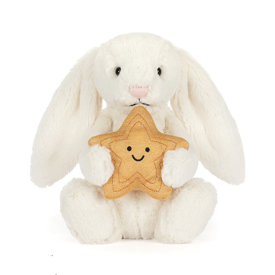 Peluche lapin bashful avec étoile Jellycat Mlle et Coco