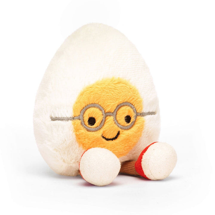 Peluche oeuf à la coque geek 5" Jellycat Mlle et Coco