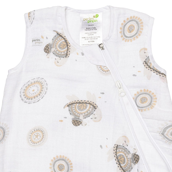 Sac de nuit mousseline coton 0.7 tog tortues Perlim Pinpin lle et Coco