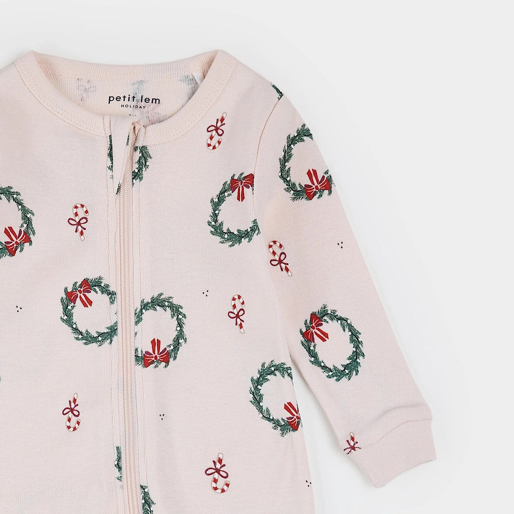 Pyjama Rose léger et couronne de Noël
Petit Lem