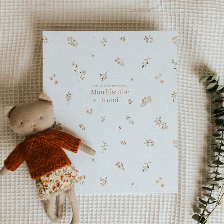 Livre de grossesse floral beige le petit tableau noir