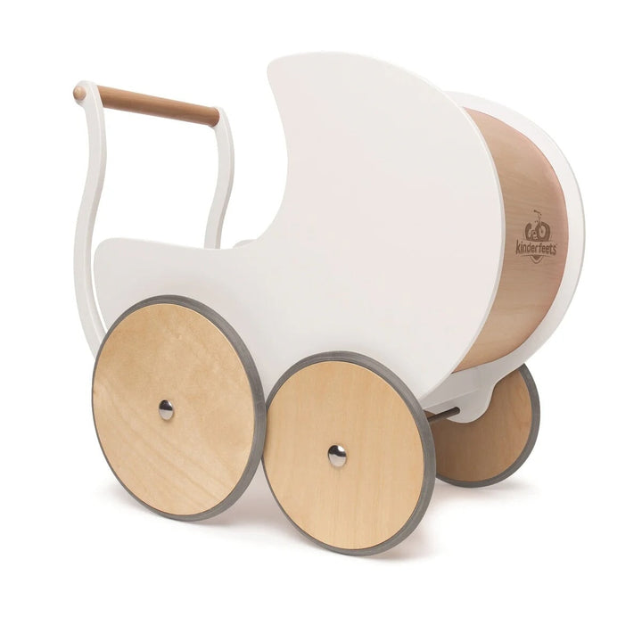 Petite poussette en bois blanche Kinderfeets Mlle et Coco