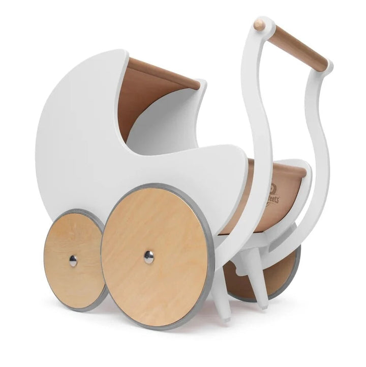 Petite poussette en bois blanche Kinderfeets Mlle et Coco