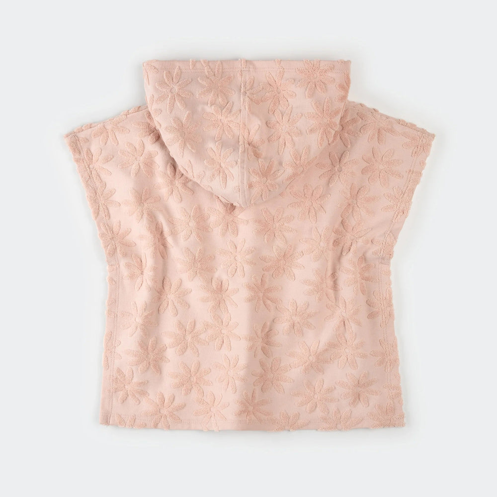 Poncho de plage rose pâle imprimé marguerites Petit Lem Mlle et Coco