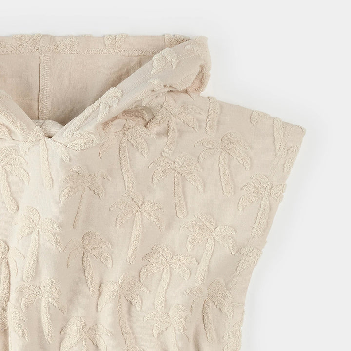 Poncho de plage beige imprimé palmiers Petit Lem Mlle et Coco