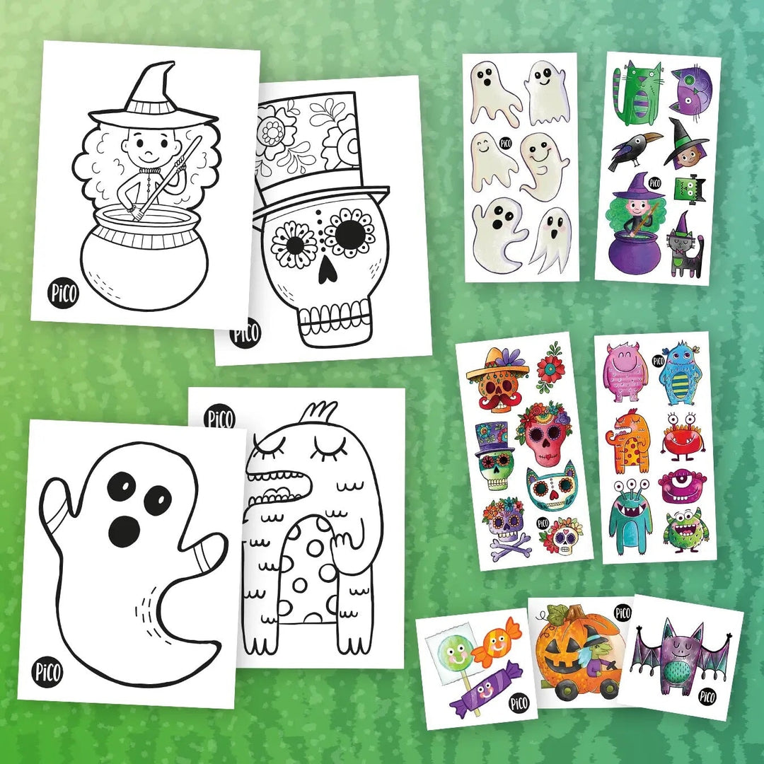 emballage surprise tatouage dessin monstrueux halloween pico enfant