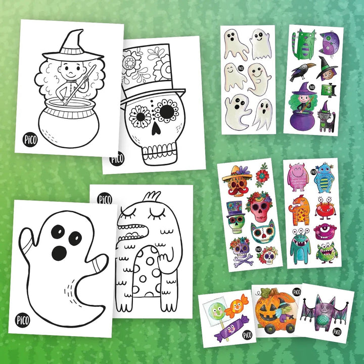 emballage surprise tatouage dessin monstrueux halloween pico enfant