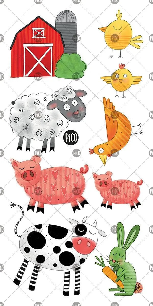 Tatouages temporaires - Ma journée à la ferme - Pico tatouage par Pico tatouage vendu par MlleetCoco.com