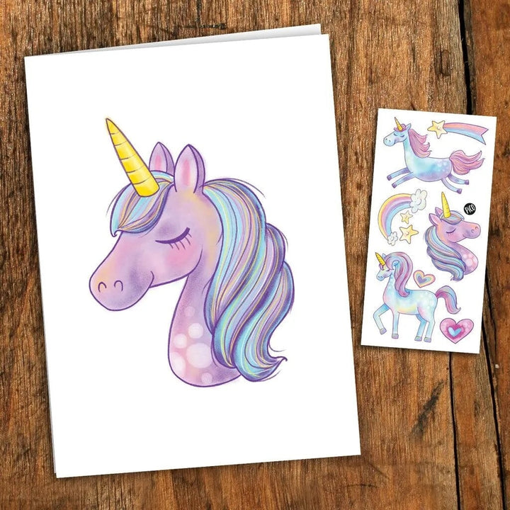 Carte de souhait Licorne Anniversaire Pico Tatouage Mlle et Coco