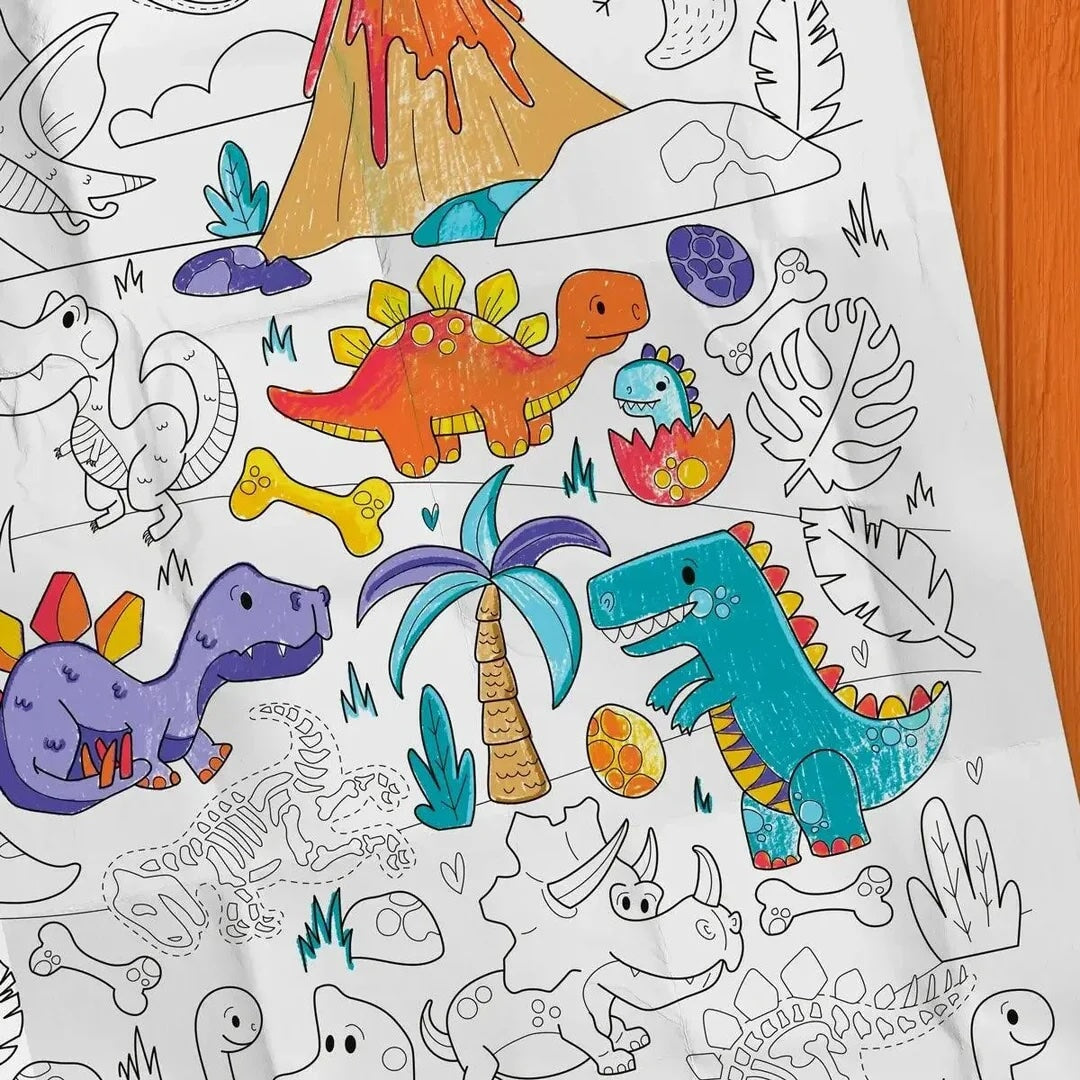 Nappe géante Coloriage dinosaures Pico Mlle et Coco