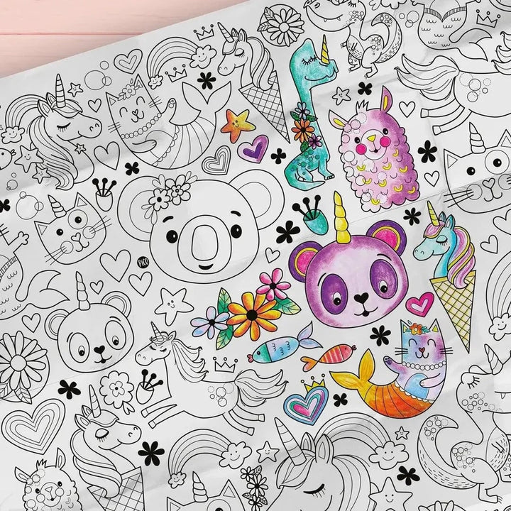 Nappe Géante coloriage licornes Pico Mlle et Coco