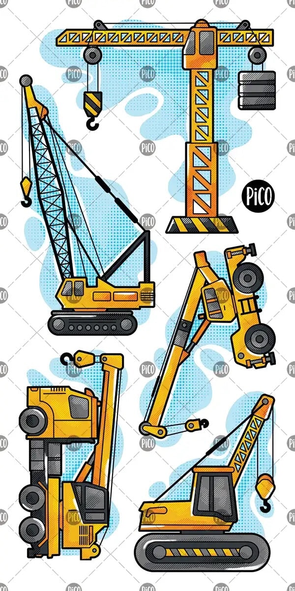 tatouage temporaire Les grues du chantier pico Mlle et Coco