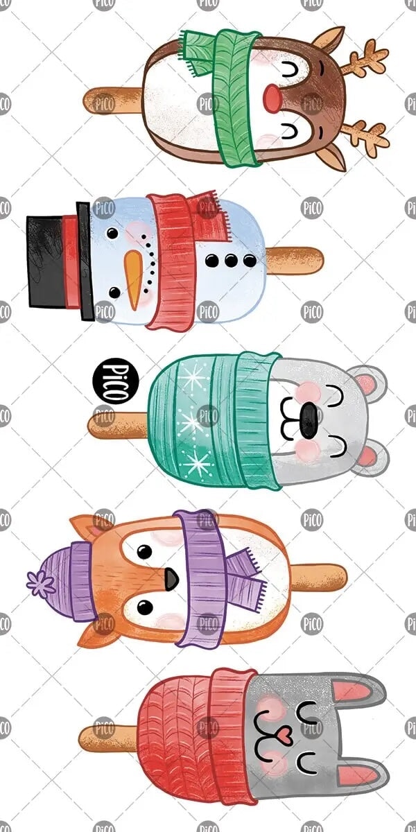 Gâteaux popsicles Noël pico tatouage temporaire compagnie québécoise
