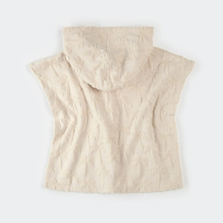 Poncho de plage beige imprimé palmiers Petit Lem Mlle et Coco