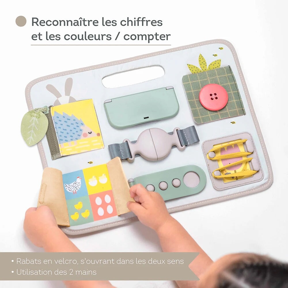 planche éveil Taf Toys jeu apprentissage bébé Mlle et Coco