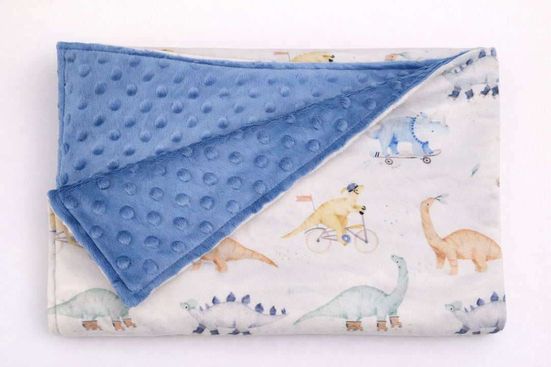 Minky Blanket - Skateboarding Dino - Mlle et Coco