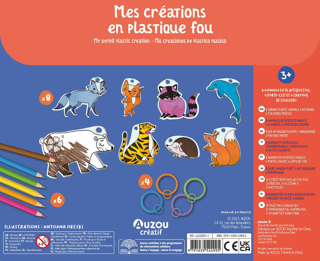 mes créations en plastique fou animaux auzou Mlle et Coco