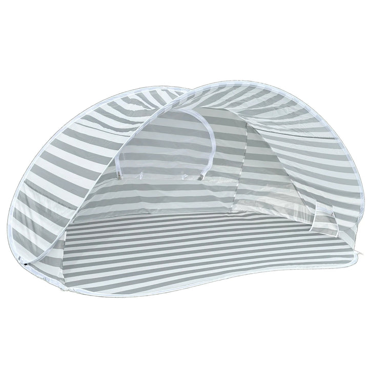 Tente de plage pliante surdimensionnée à rayures sauge Current Tyed Mlle et Coco