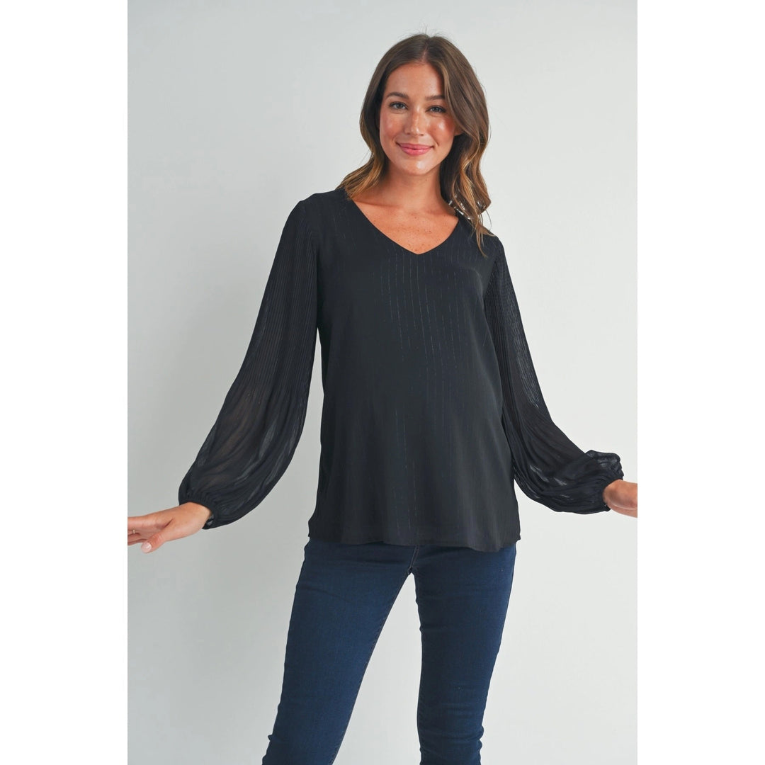 Blouse maternité plissé - Noir - Hello Miz Maternité Hello Miz 