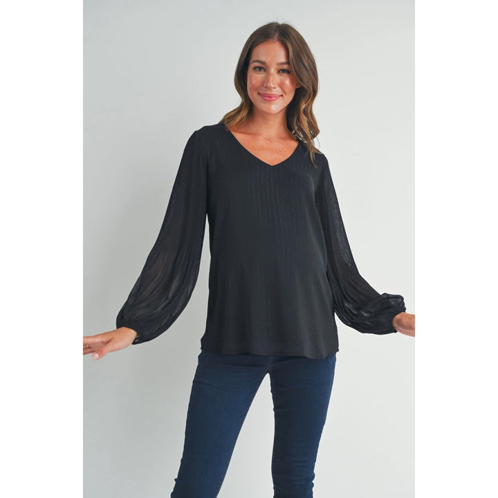 Blouse maternité plissé - Noir - Hello Miz Maternité Hello Miz 