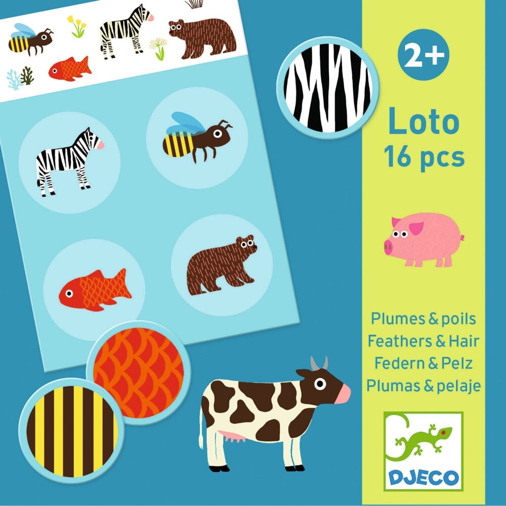 Djeco loto plumes et poils jeu puzzle casse-tête activité enfant