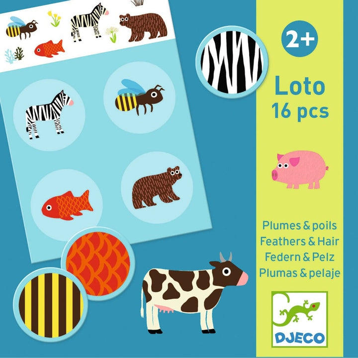 Djeco loto plumes et poils jeu puzzle casse-tête activité enfant