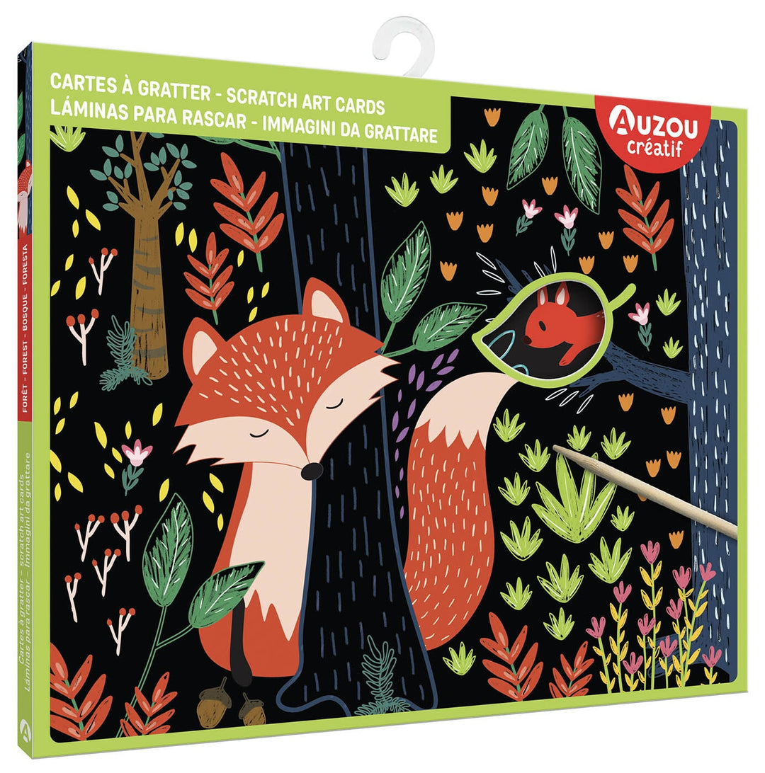 Ma pochette de cartes à gratter forêt bricolage Auzou Mlle et Coco
