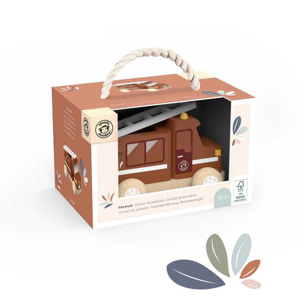 Jeu de bois camion de pompier Speedy Monkey Mlle et Coco