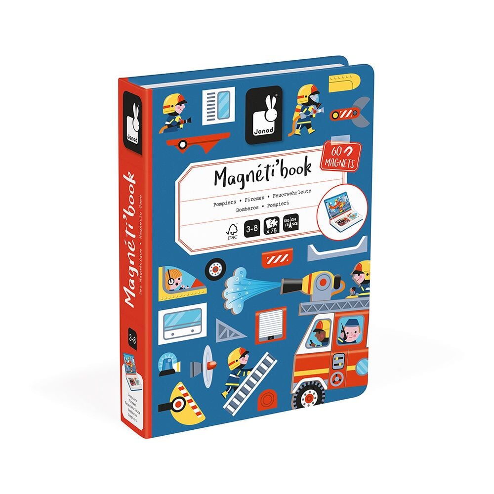 livre magnétique les pompiers Janod  Magnéti'book enfant activité