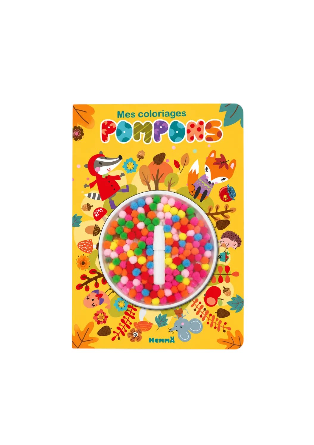 Livre à Colorier - Mes Coloriages Pompons (animaux de la forêt) - Hemma Jouet/jeux Hemma 