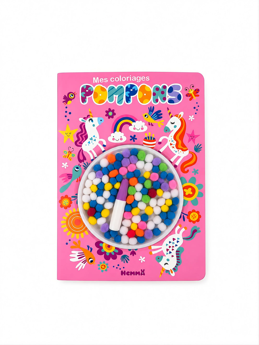 Livre à Colorier Mes Coloriages Pompons (Licorne) Hemma
