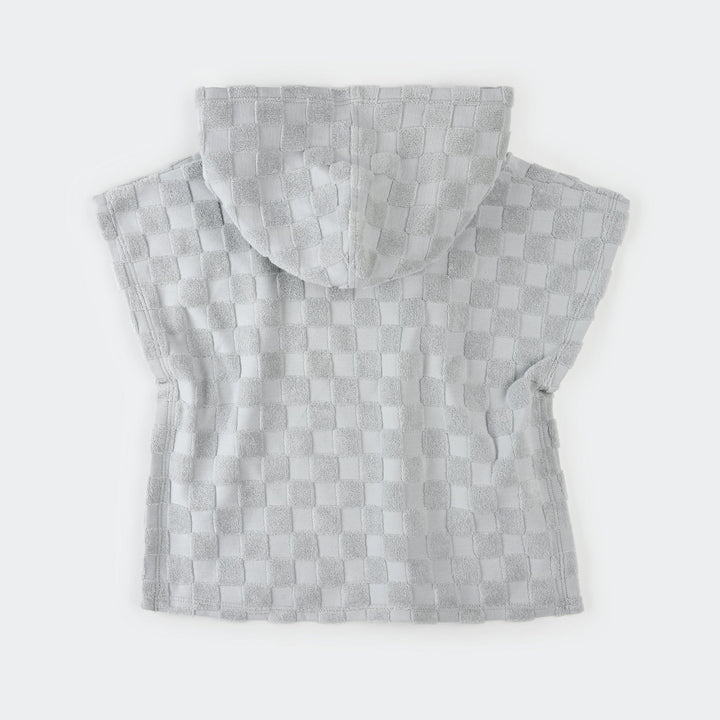 Poncho de plage bleu délavé à carreaux Petit Lem Mlle et Coco 
