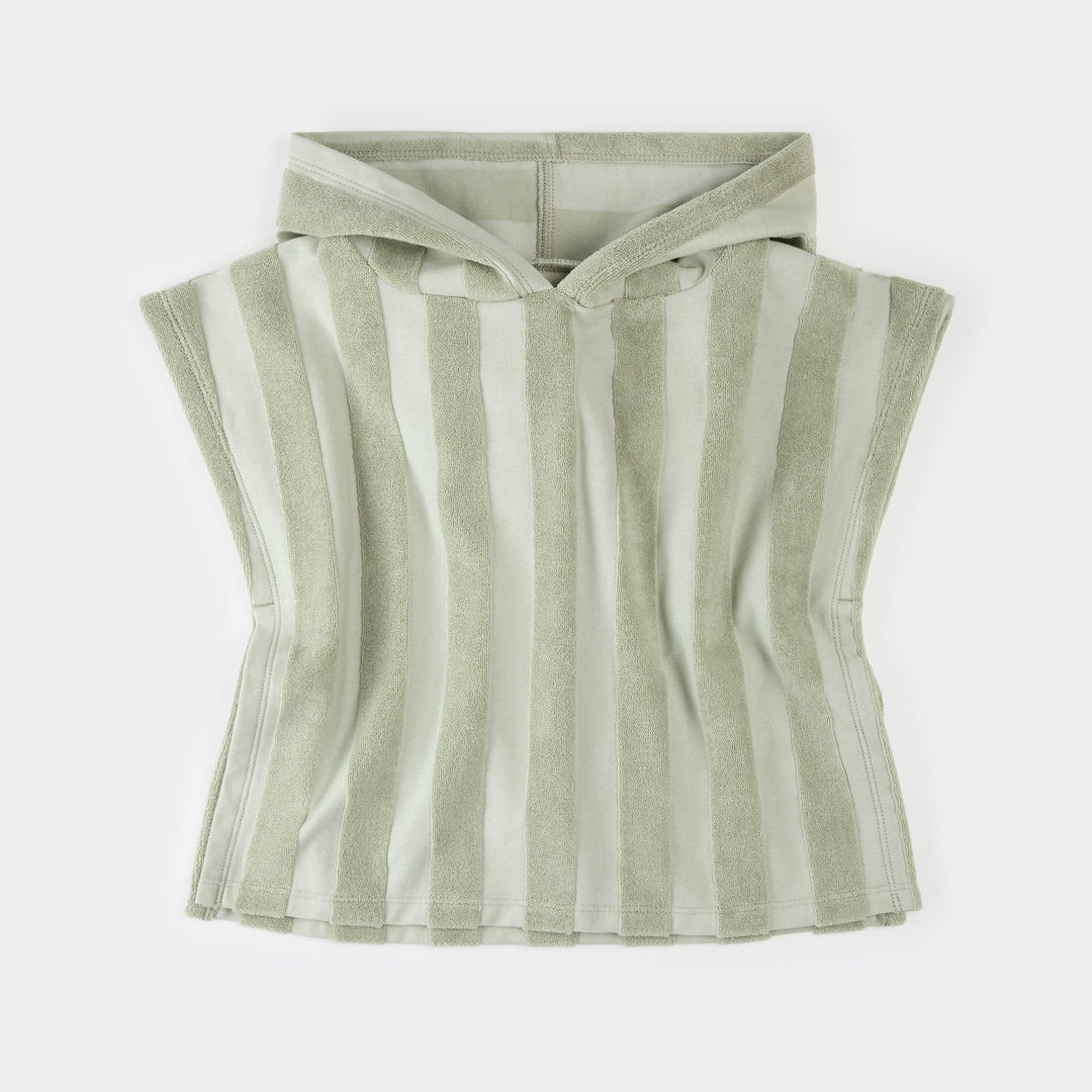 Poncho de plage rayures vert prairie Petit Lem Mlle et Coco