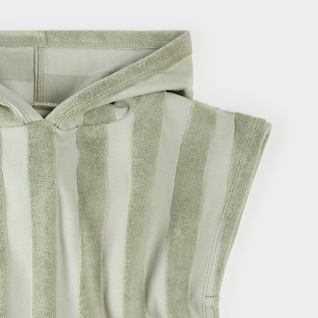 Poncho de plage rayures vert prairie Petit Lem Mlle et Coco
