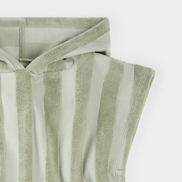 Poncho de plage rayures vert prairie Petit Lem Mlle et Coco