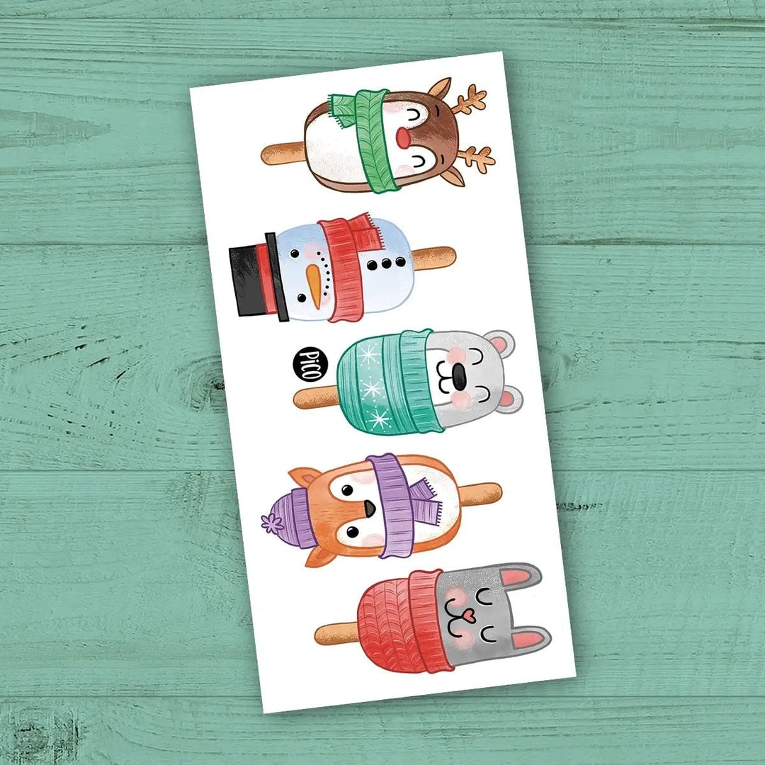 Gâteaux popsicles Noël pico tatouage temporaire compagnie québécoise