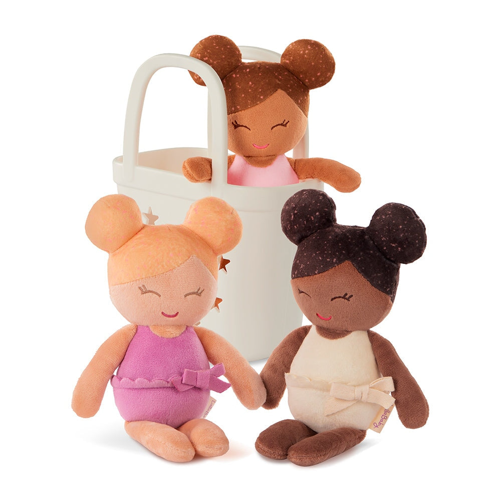 poupées de bain dans un panier LullaBaby Mlle et Coco
