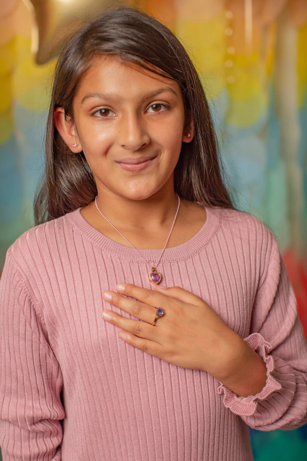 Collier Coeur mauve Great Pretenders Mlle et Coco