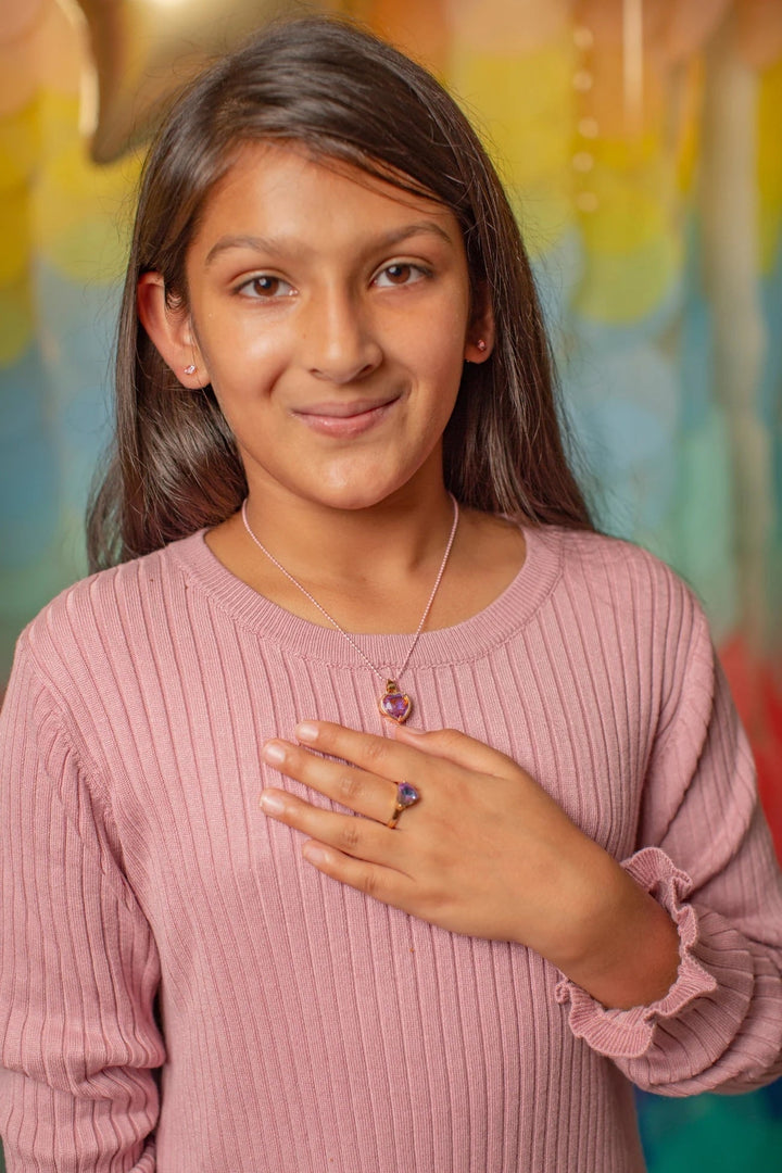Collier Coeur mauve Great Pretenders Mlle et Coco