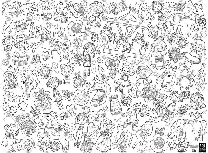 Nappe Géante Coloriage Princesses Pico Mlle et Coco