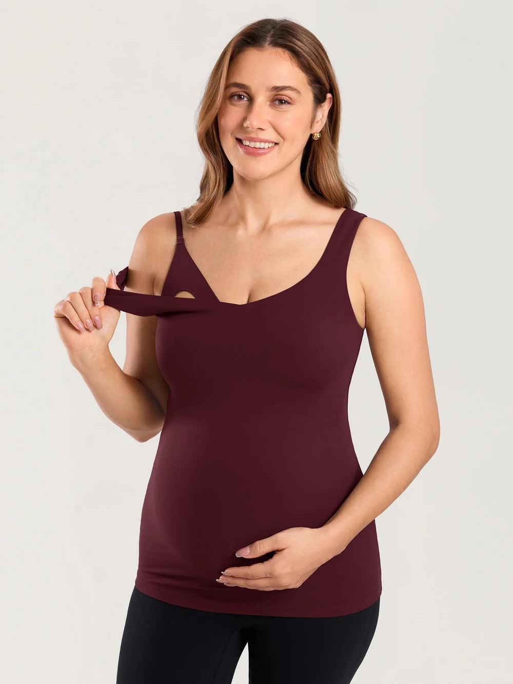 Camisole de maternité et allaitement Natrelax Prune Momanda